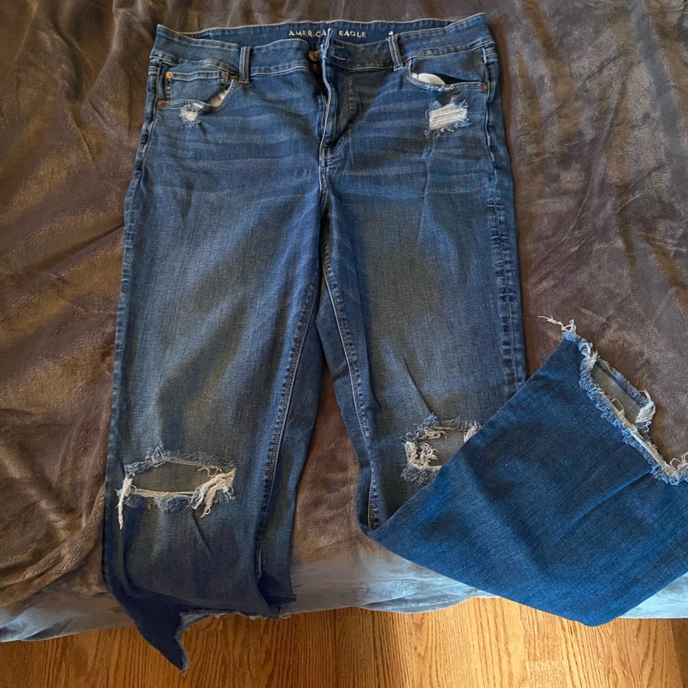 American eagle flare distressed jeans